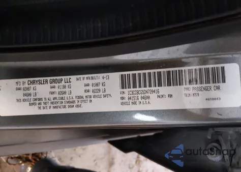 2013 Chrysler 200 Limited from USA, damaged, VIN 1C3CCBCG5DN720416
